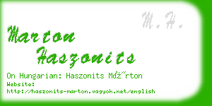 marton haszonits business card